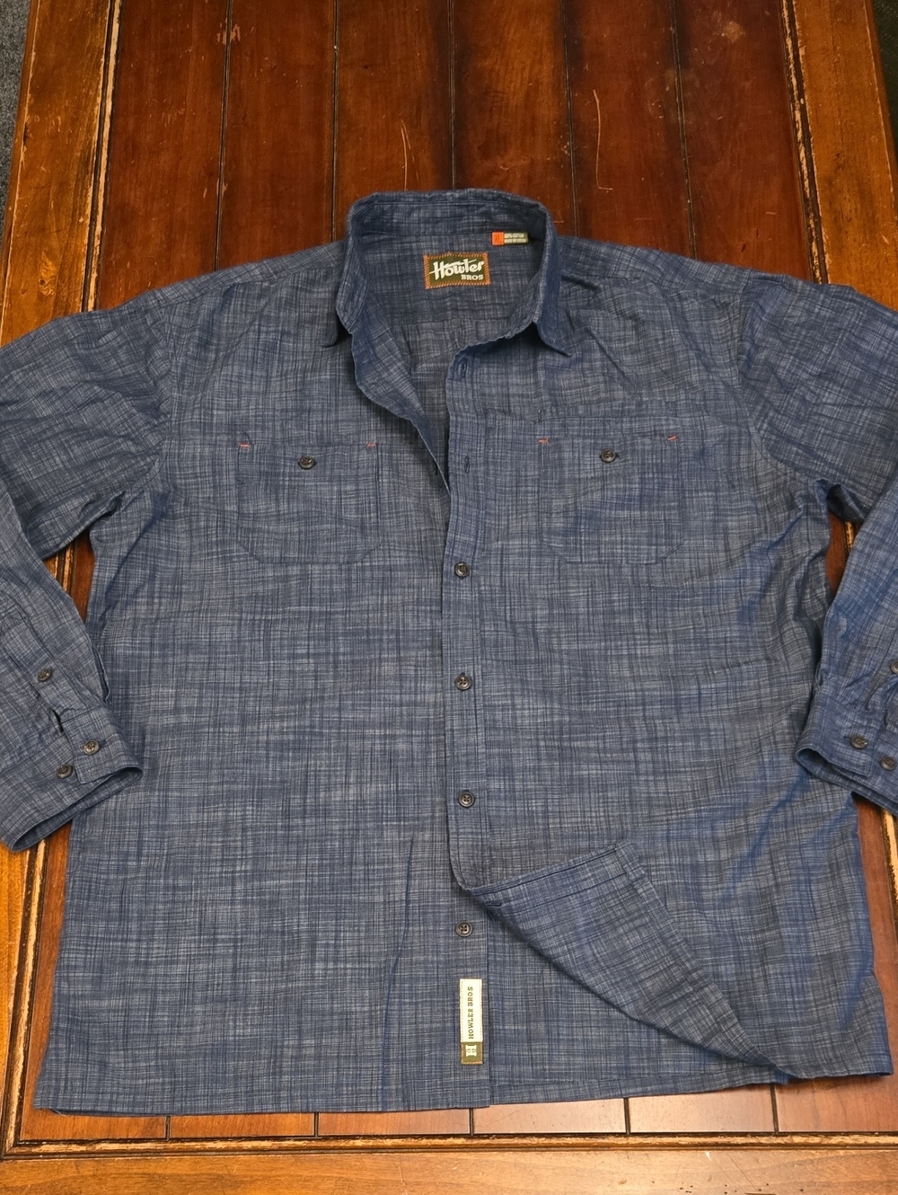 Howler Brothers Men's Indigo Textured Button-Down Shirt
